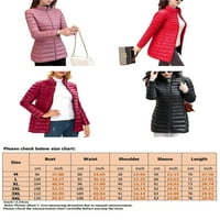 Ženska gornja odjeća s patentnim zatvaračem topli vikend puhasti kaput od tunike zimska izolirana jakna s vinsko crvenim Puhom, AA