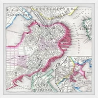 Marmont Hill Vintage Map of Boston Harbor II uokvirena zidna umjetnost