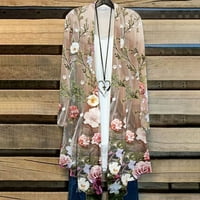 Ženski modni ležerni šal s cvjetnim printom kimono kardigan top bluza odjeća za plažu lagani mekani kardigan košulja