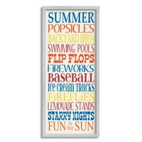 Stupell Industries Ljetna zabava na suncu šarena tipografija, 30, dizajn po riječima za dušu