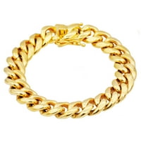 Zlatno plašeni kubanski lanac s nehrđajućim čelikom muške narukvice