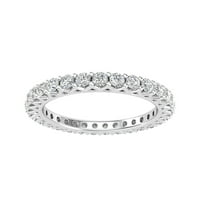 Certificirani Ženski prstenovi od 1 karatnog prirodnog dijamanta od bijelog zlata od 10 karata