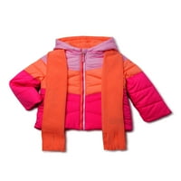 Švicarske alpe za malu djecu djevojke colorblock zimska jakna s besplatnim poklon šal, set