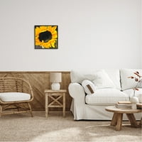 _ Podebljani žuti ljetni suncokret Izbliza cvjetajuća grafika u crnom okviru zidni tisak, dizajn nepoznat