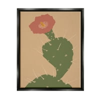 Boho šiljasti cvijet kaktusa, moderna biljna grafika, crno-bijeli ispis platna s plutajućim okvirom, zidna umjetnost, dizajn