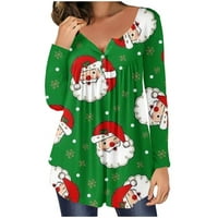 Ružni Božićni džemper za žene smiješna slatka majica preveliki pulover dukserica božićna grafička široka bluza s okruglim vratom