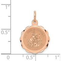 Privjesak za medalju Svetog Kristofora od ružičastog zlata od 14 karata izrađen u SAD-u 9658