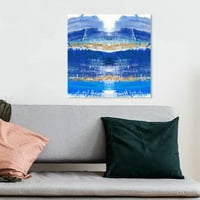 Wynwood Studio Sažetak Modern Canvas Art - Plava sažetna obalna scena, zidna umjetnost za dnevnu sobu, spavaću sobu i kupaonicu,