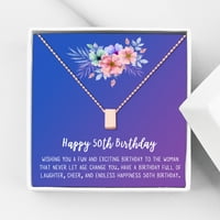 Pokloni za 21. Rođendan, modna ogrlica od nehrđajućeg čelika, rođendanska čestitka, poklon za nakit za nju, poklon za rođendan kćeri