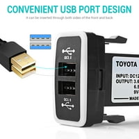 6.4 A Dvostruki USB port QC3. Brzi punjač s LED pozadinskim osvjetljenjem za palac