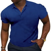 Muške majice na kopčanje, ljetne majice na kopčanje, majica s reverom, majica za fitness i trčanje, kraljevsko plava 4 inča