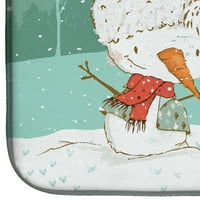 2056 $ smeđi Bull terijer snjegović Božićna prostirka za sušenje posuđa, 21