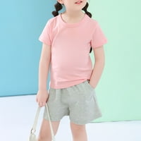 Ljetne obične Ležerne kratke hlače s elastičnim pojasom za djevojčice s džepovima, školske kratke hlače za plažu