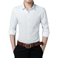 Košulje za muškarce Muška Poslovna moda za izgradnju tijela jednobojna košulja dugih rukava ljetna odjeća za muškarce ulična odjeća