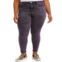 Nema granica juniora plus size kiselina za pranje visokog uspona Skinny Jean