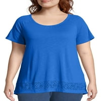 Ženska majica od raglana Plus size A-List s čipkastim umetkom na vrhu