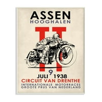 Stupell Industries Vintage Racing Sport Sport Circuit Poster Motocikl Europska grafička umjetnost Umjetnost Umjetnička umjetnost