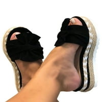 Od / ženske papuče s mašnom; espadrile na platformi; japanke; ravne japanke; ravne cipele za plažu; veličina 5,5-9,5