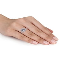 Zaručnički prsten od bijelog safira od bijelog srebra izrađen od 2k srebra