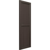 Ekena Millwork 3 4 W 56 H TRUE FIT PVC, Dvije ploče uokvirene ploči-n-batten kapke, Raisin Brown