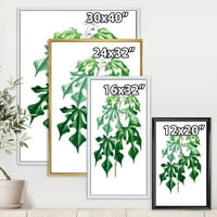 Dizajnerska umjetnost drevne biljke sa zelenim lišćem tradicionalni uokvireni zidni otisak na platnu
