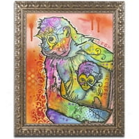 Zaštitni znak likovna umjetnost majmun 1 platno umjetnost Deana Russoa, zlatni ukrašeni okvir