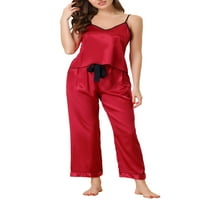 Jedinstvene ponude ženske hlače Cami sets Sets odjeće za spavanje noćne odjeće satenski pidžama zabava svilenkasto ljeto