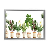 DesignTart 'Trio od kućnih biljaka Sanseviera zmijske biljke na bijeloj' Farmhouse uokvireni umjetnički tisak