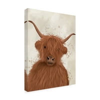 Fab Funky 'Highland Cow portret' platno umjetnost
