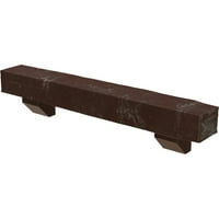 Ekena Millwork 4 H 8 d 60 w čvorove borove fau drveni kamin mantel kit s Ashford Corbels, star pekan