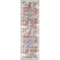 Vintage tepih od medaljona s resama, 2' 66', slonovača