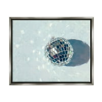 Stupell Industries Disco Ball Glimmer Reflection Grafička umjetnost sjajna siva plutajuća uokvirena platna Umjetnost tiskanog tiska,