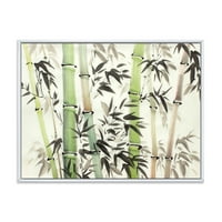 Designart 'Šuma bambusovih grana II' jezero u jezeru uokvirena platna zidna umjetnička tiska