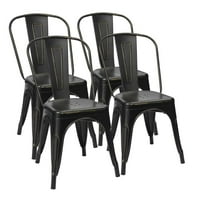 Lacoo Metal Indoor-i -utdoor stolice u nevolji stil kuhinjske blagovaonice Slakirane bočne stolice sa stražnjim setom