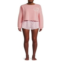 Grafički pulover za spavanje i kratke hlače Grayson Social Women i Women Plus, 2-komad