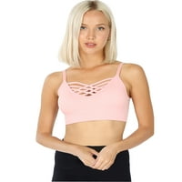 Ženska seksi križanja Strappy Wirefree Sports Bra Bra Bralet s uklonjivim jastučićima