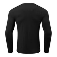 Muške košulje Zima Jesen Casual prugasta tkanina Okrugli vrat Majice dugih rukava bluze košulje za muškarce