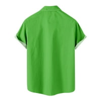 T-Shirt za muškarce Muška ležerna košulja na plaži u jednobojnoj boji s preklopnim džepom i kratkim rukavima Bluza