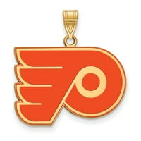 Sterling srebro zlato pozlaćeno NHL logotip Philadelphia Flyers Emajl privjesak