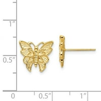 Naušnice s anđeoskim krilima leptira od 14 karatnog poliranog zlata širine 12 inča Pokloni za nakit za žene