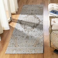 Klasični vintage tepih od poliestera s cvjetnim obrubom, tamno siva, 2' 3 8'