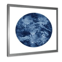 DesignArt 'Blue Space Galaxy Circle' Moderni uokvireni umjetnički tisak