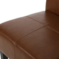 Plemenita kuća Braydon fau kožne stolice za ručavanje, set od 6, konjak smeđa, espresso