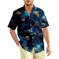 Ljetne havajske košulje za dječake i muškarce, morski život, opušteni kroj, ležerna havajska košulja kratkih rukava s gumbima, ležerna