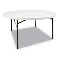 Okrugli plastični sklopivi stol od 29,25 inča, bijeli-960 inča