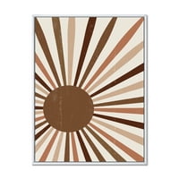 Dizajnerska umjetnost svijetla minimalistička, blistava sunčevim zrakama od terakote Moderni uokvireni zidni otisak na platnu