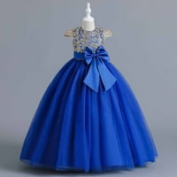 ; / Dječje haljine od princeze od tila za djevojčice, dječja mrežasta Haljina Bez rukava s vezom, dječja plinska haljina u plavoj