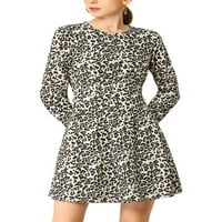 Jedinstvene ponude ženskog leopardovog printa naplaćene i osvijetljene a-line haljine