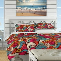 DesignArt 'uzorak valova u boji' nautički i obalni pokrivač za pokriće