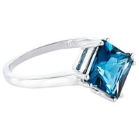 2. CT Princess Cut London Blue Topaz Pasijans u 14k bijelom zlatu